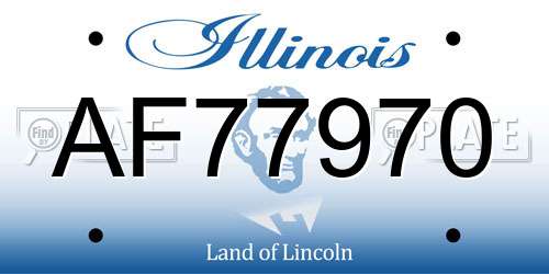 AF77970 Illinois License Plate