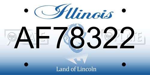 AF78322 Illinois License Plate