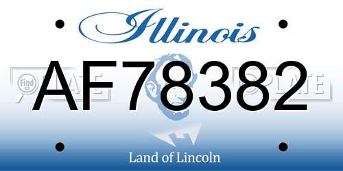 AF78382 Illinois License Plate
