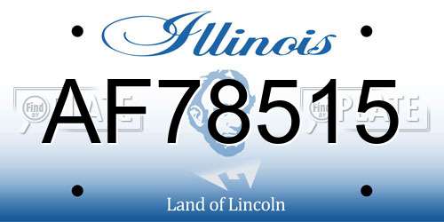 AF78515 Illinois License Plate