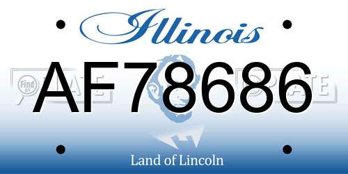 AF78686 Illinois License Plate