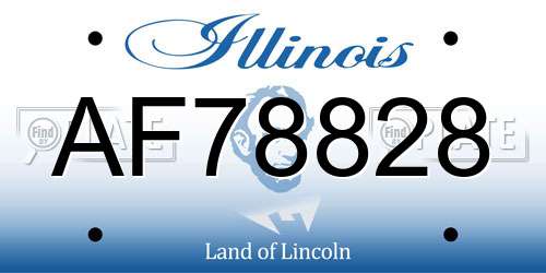 AF78828 Illinois License Plate