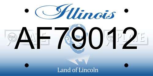 AF79012 Illinois License Plate