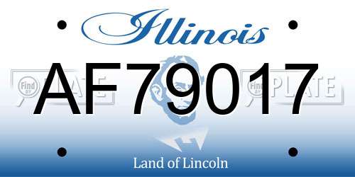 AF79017 Illinois License Plate