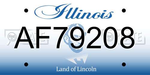 AF79208 Illinois License Plate
