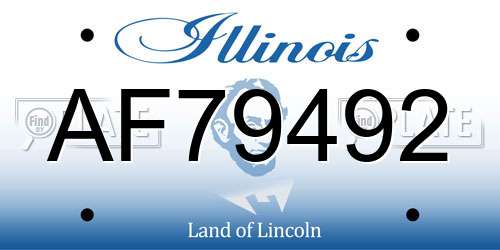 AF79492 Illinois License Plate