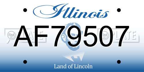 AF79507 Illinois License Plate