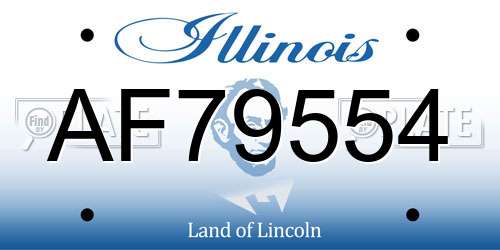 AF79554 Illinois License Plate