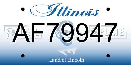 AF79947 Illinois License Plate
