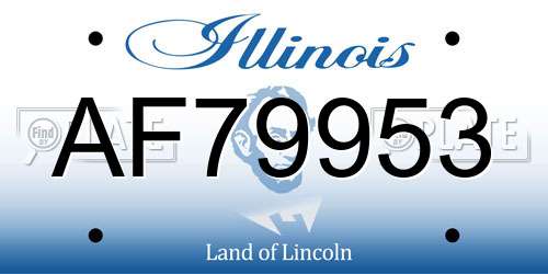 AF79953 Illinois License Plate