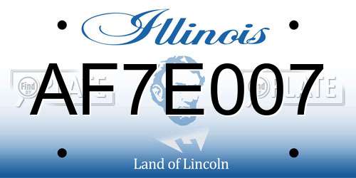 AF7E007 Illinois License Plate
