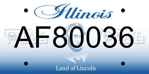 AF80036 Illinois License Plate