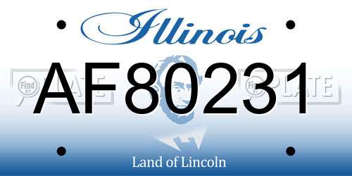 AF80231 Illinois License Plate