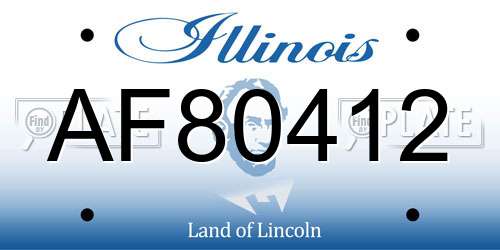 AF80412 Illinois License Plate