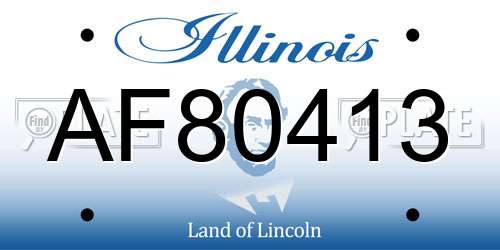 AF80413 Illinois License Plate