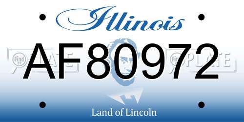 AF80972 Illinois License Plate