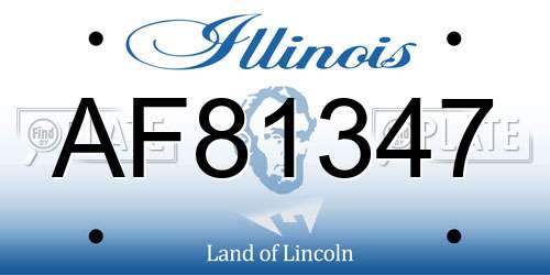 AF81347 Illinois License Plate