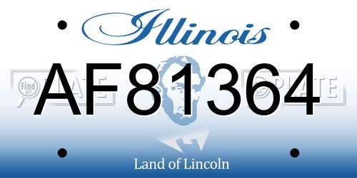 AF81364 Illinois License Plate