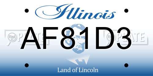 AF81D3 Illinois License Plate