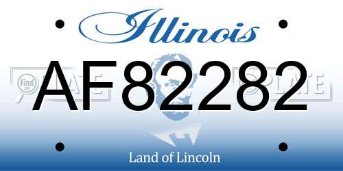 AF82282 Illinois License Plate