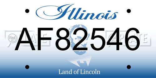 AF82546 Illinois License Plate