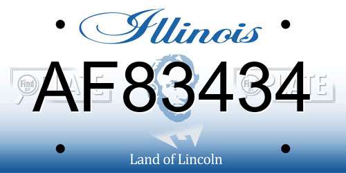AF83434 Illinois License Plate