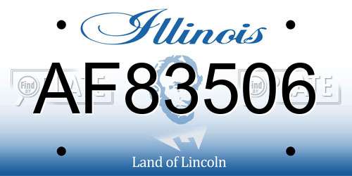AF83506 Illinois License Plate