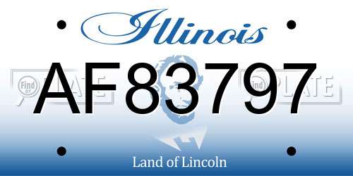 AF83797 Illinois License Plate