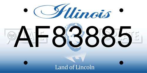 AF83885 Illinois License Plate