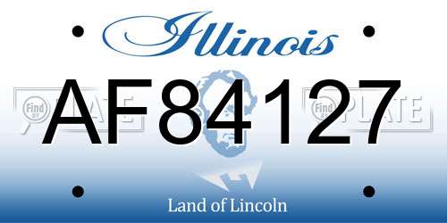 AF84127 Illinois License Plate