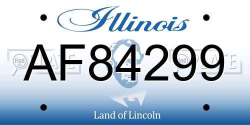 AF84299 Illinois License Plate