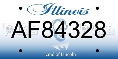 AF84328 Illinois License Plate