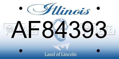 AF84393 Illinois License Plate