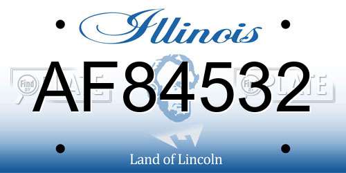 AF84532 Illinois License Plate