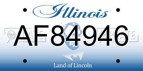 AF84946 Illinois License Plate