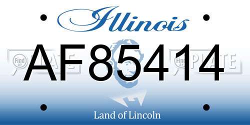 AF85414 Illinois License Plate