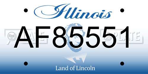AF85551 Illinois License Plate