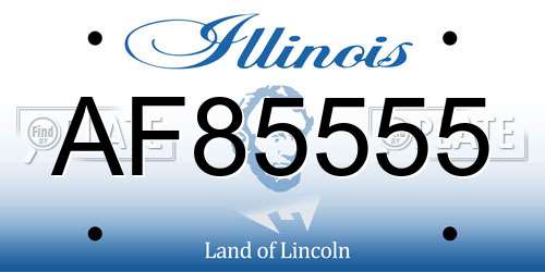 AF85555 Illinois License Plate