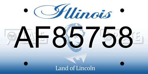 AF85758 Illinois License Plate