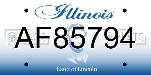 AF85794 Illinois License Plate