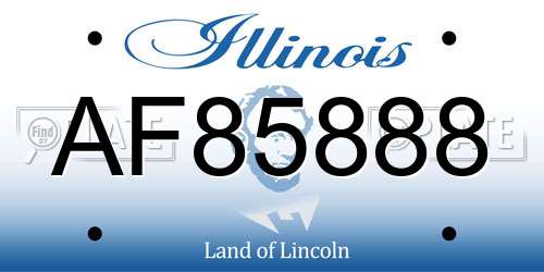 AF85888 Illinois License Plate