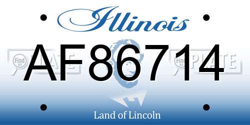 AF86714 Illinois License Plate