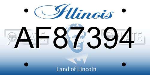 AF87394 Illinois License Plate