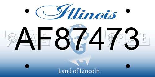 AF87473 Illinois License Plate