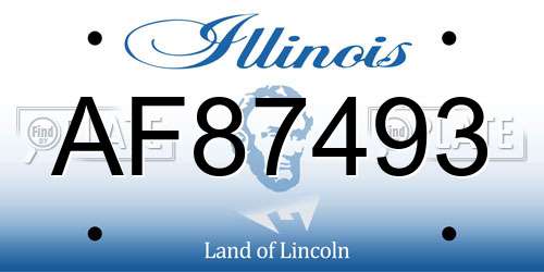 AF87493 Illinois License Plate
