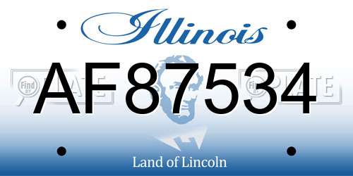 AF87534 Illinois License Plate