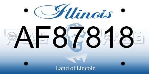 AF87818 Illinois License Plate
