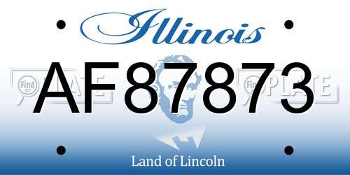 AF87873 Illinois License Plate