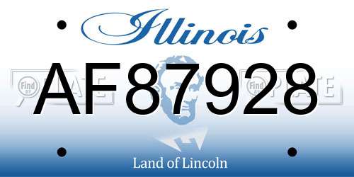 AF87928 Illinois License Plate