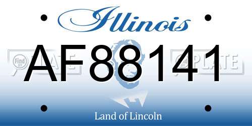 AF88141 Illinois License Plate